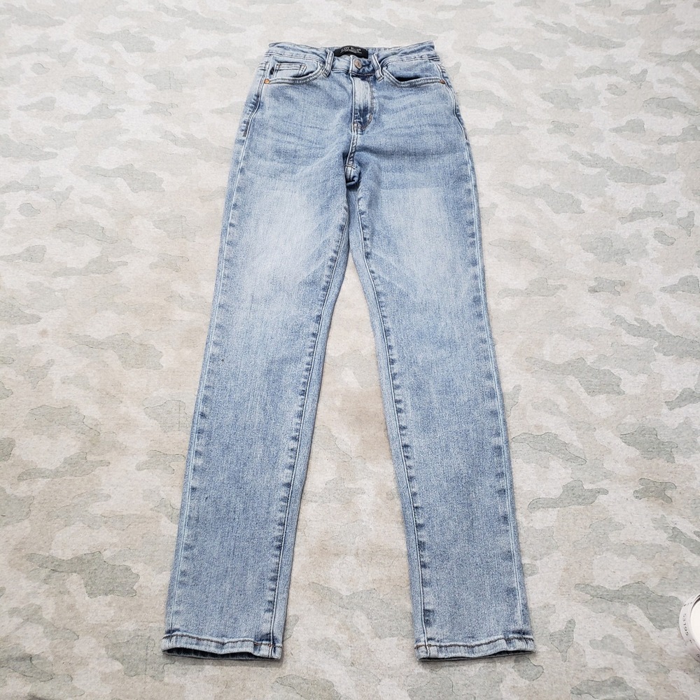 Judy Blue Boyfriend Jeans Womens 0/24 Blue Pockets Stretch Denim Light Wash
